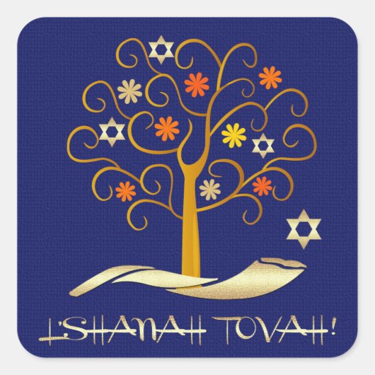 Joods nieuwjaar | Rosh Hashanah Vierkante Sticker (Voorkant)