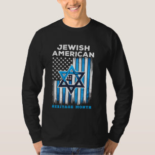Joodse Amerikaanse Erfgoedmaand Vlag VS Israël Pro T-shirt