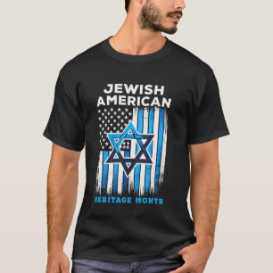 Joodse Amerikaanse Erfgoedmaand Vlag VS Israël Pro T-shirt