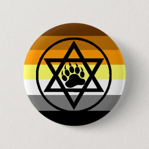 Joodse Beer Pride Flag Ronde Button 5,7 Cm