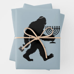 Joodse Bigfoot Hanukkah Chanukah Humor Hilarisch Inpakpapier Vel