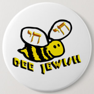 Joodse bij ronde button 6,0 cm