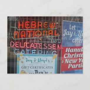 Joodse Briefkaart-Kosher Deli in Brooklyn Feestdagenkaart