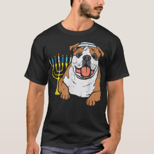 Joodse Bulldog Dog Hanukkah Pajamas Chanuk T-shirt