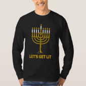 Joodse Chanokah Lets krijgen Lit Hanukkah T-shirt (Voorkant)