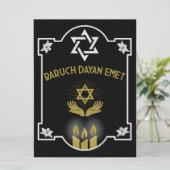 Joodse condoleance begrafenis bericht (Staand voorkant)