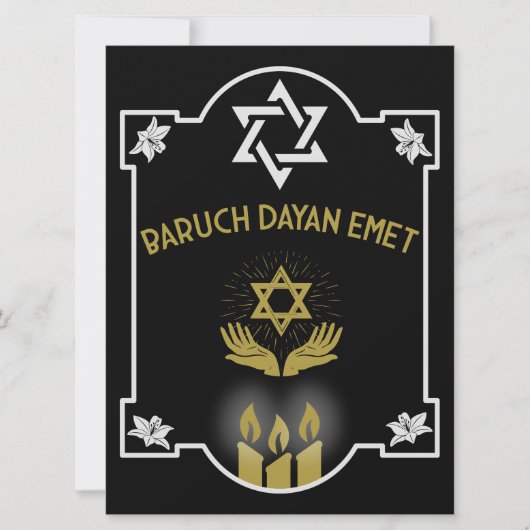 Joodse condoleance begrafenis bericht (Voorkant)