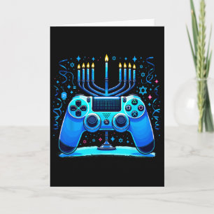Joodse gamer voor videospelconsole Hanukka Chanukk Kaart