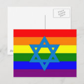 Joodse Gay Pride Flag Briefkaart (Voorkant / Achterkant)
