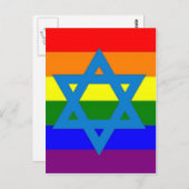 Joodse Gay Pride Flag Briefkaart (Voorkant / Achterkant)