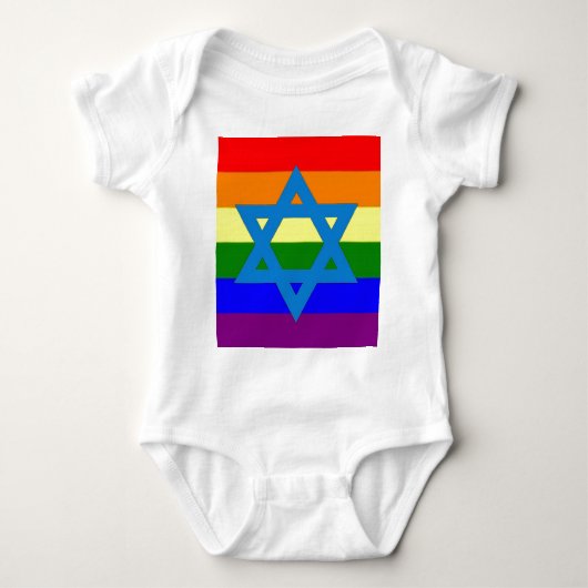 Joodse Gay Pride Flag Romper (Voorkant)