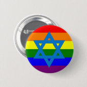 Joodse Gay Pride Flag Ronde Button 5,7 Cm (Voorkant /achterkant)