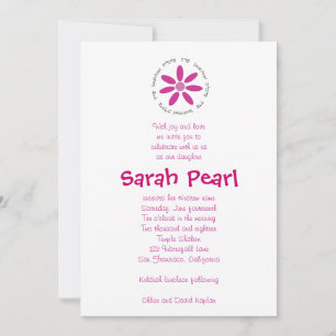 Joodse Hebreeuwse Baby met roze Daisy Kaart