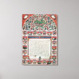 Joodse huwelijksovereenkomst (vellum) canvas afdruk