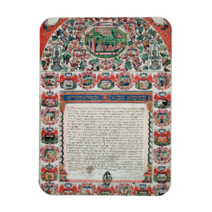 Joodse huwelijksovereenkomst (vellum) magneet