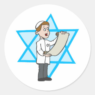 Joodse jongen ronde sticker