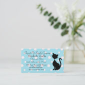 Joodse Kat in Blauw Afsprakenkaartje (Staand voorkant)