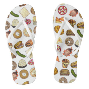 Joodse kookCuisine Holiday Dinner Foods Print Teenslippers