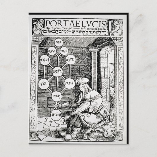 Joodse kool met een sephiroth briefkaart (Voorkant)