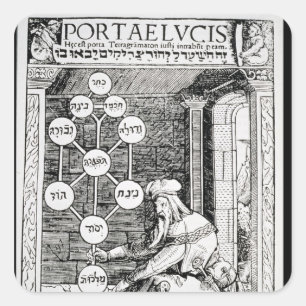 Joodse kool met een sephiroth vierkante sticker