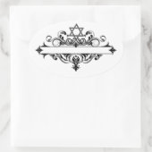  joodse koptekst ovale sticker (Tas)