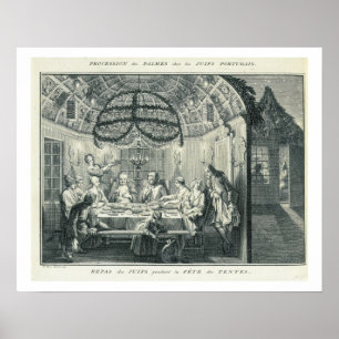 Joodse maaltijden Tijdens de feesten van de tablet Poster