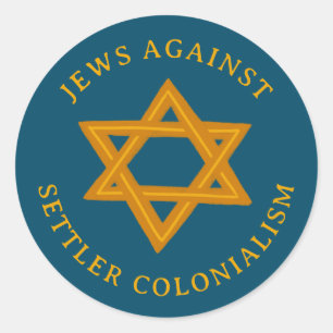 JOODSE MENSEN TEGEN KOLONIALISME STAR Politiek Ronde Sticker