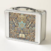 Joodse metalen lunchbox (Achterkant)