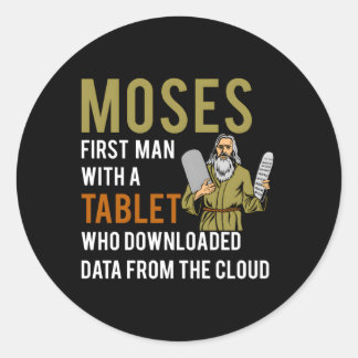 Joodse Passover Moses Tablet Data Cloud Computing Ronde Sticker