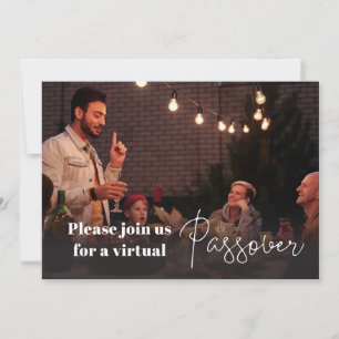 Joodse Pesach familie foto virtuele uitnodiging