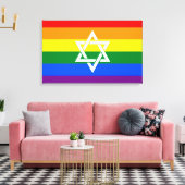 Joodse Pride Vlag Schilderen Canvas Afdruk (Insitu (Woonkamer))