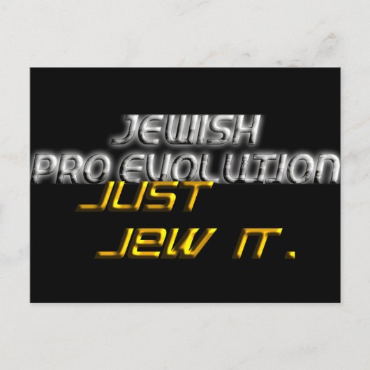 Joodse Pro Evolution Briefkaart (Voorkant)