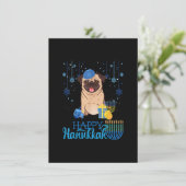 Joodse Pug Honden Menora Haan Chanukah Hanukkah Jo Kaart (Staand voorkant)