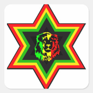 Joodse Rasta Vierkante Sticker
