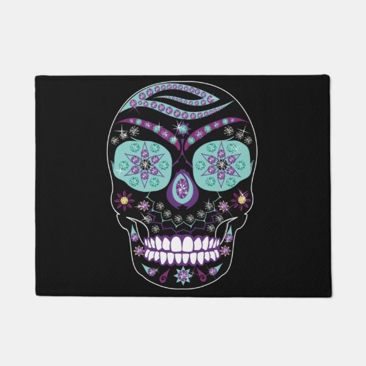 Joodse Rhinestone Skull Rug Deurmat (Voorkant)
