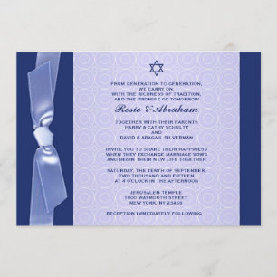 Joodse ribbon Wedding Flat-uitnodigingen Kaart