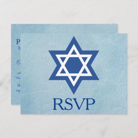 Joodse RSVP-ster van David Uitnodiging Briefkaart (Voorkant / Achterkant)