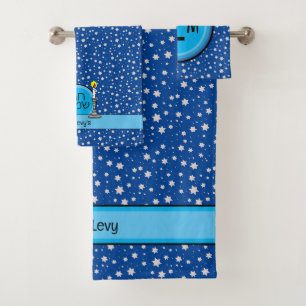Joodse ster gepersonaliseerde handdoek set