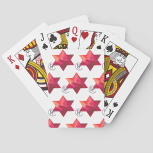 Joodse ster Hart van Vuur Kunst Pokerkaarten