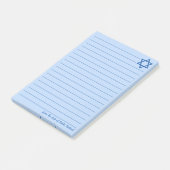 Joodse ster van David Custom Blue Line Post-it® Notes (Schuin)