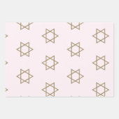 Joodse ster van David Elegant Roze Bloemen Inpakpapier Vel (Voorkant 2)