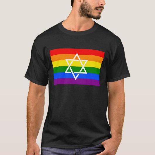 Joodse ster van David Gay Praid Rainbow Flag T-shirt (Voorkant)