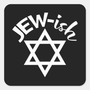 Joodse ster van David - Hebreeuwse joodse feestdag Vierkante Sticker