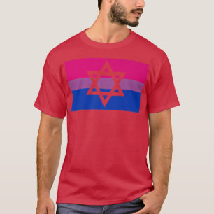 Joodse ster van David LGBTQ Gay Biseual Pride Flag T-shirt