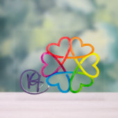 Joodse ster van de harten kunst acryl bord (Neutraal)