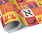 joodse symbolen cadeaupapier (Rol Hoek)