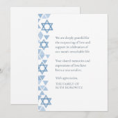 Joodse sympathie Moderne Waterverf Blue Stars Bedankkaart (Voorkant / Achterkant)