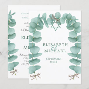 Joodse Trouw Chuppah Eucalyptus Loof Groen Kaart