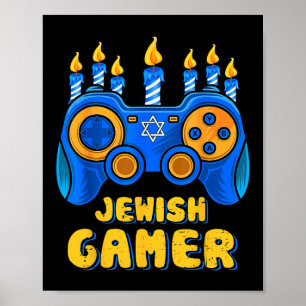 Joodse Video Game Controller Gamer Chanoeka Boy Ki Poster