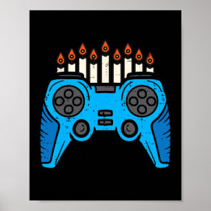 Joodse Videogame Speler Hanukkah Chanukah Mannen J Poster